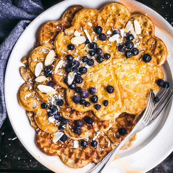Overnight Sourdough Spelt Waffles - Recipe photo by occasionallyeggs