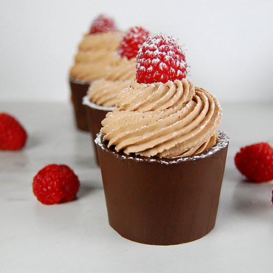 Chocolate Cups with Mousse - Recipe photo by Bluespoonbakery