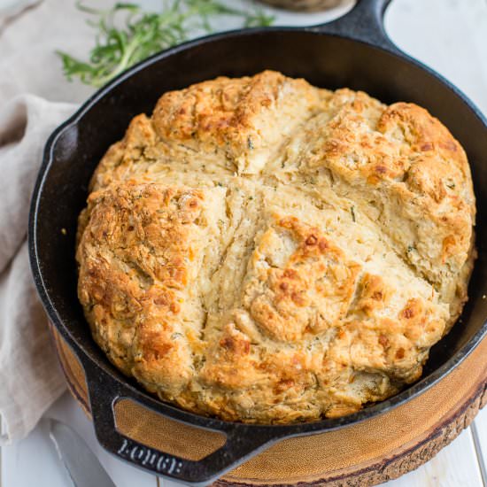 Rosemary Cheddar Irish Soda Bread - Recipe photo by nourishandfete