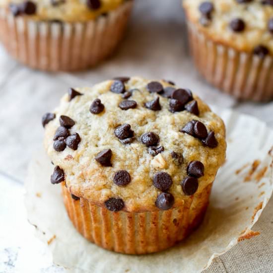 One Bowl Banana Oat Muffins - Recipe photo by runningwithspoons