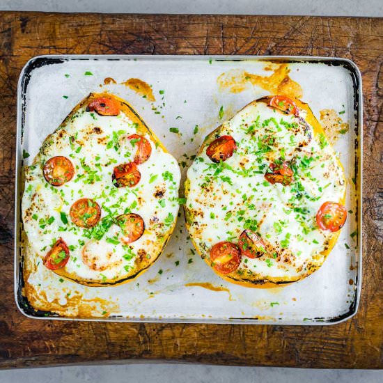 Cheesy Chicken Spaghetti Squash - Recipe photo by Blondelish.com