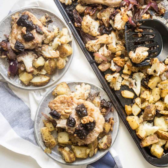 Sheet Pan Dinner with Pork & Prunes - Recipe photo by Smart Nutrition
