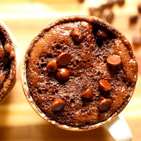 Double chocolate oat mug cake - Recipe photo by Chipabythedozen