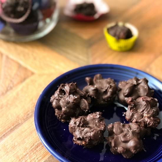 Dark Chocolate Peanut Clusters - Recipe photo by buttertogetherkitchen