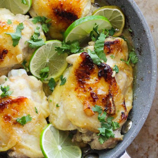 Honey garlic lime chicken thighs - Recipe photo by Berrymaple