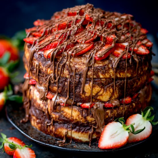 Chocolate BreadButter Pudding Cake - Recipe photo by KitchenSanctuary
