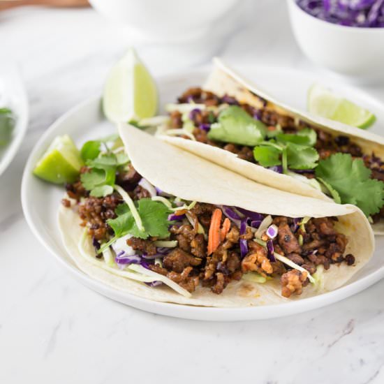 Pork Tacos with Red Cabbage Slaw - Recipe photo by Ethnic Spoon