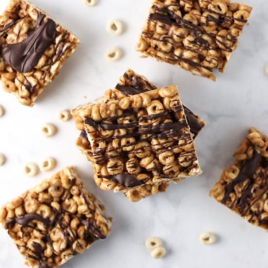 No-Bake Peanut Butter Cheerio Bars - Recipe photo by spinach4breakfast
