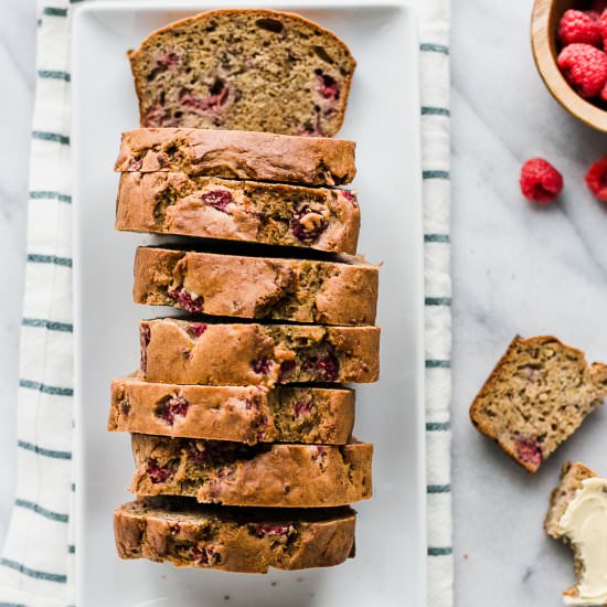 Raspberry Banana Bread - Recipe photo by 3ScoopsofSugar