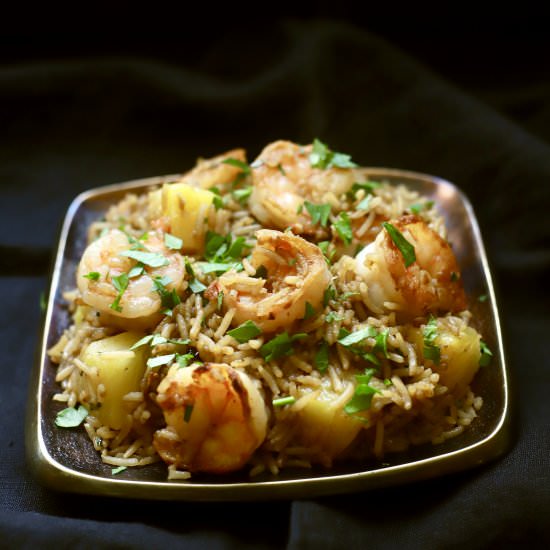 Easy Shrimp & Pineapple Fried Rice - Recipe photo by Grits and Pinecones
