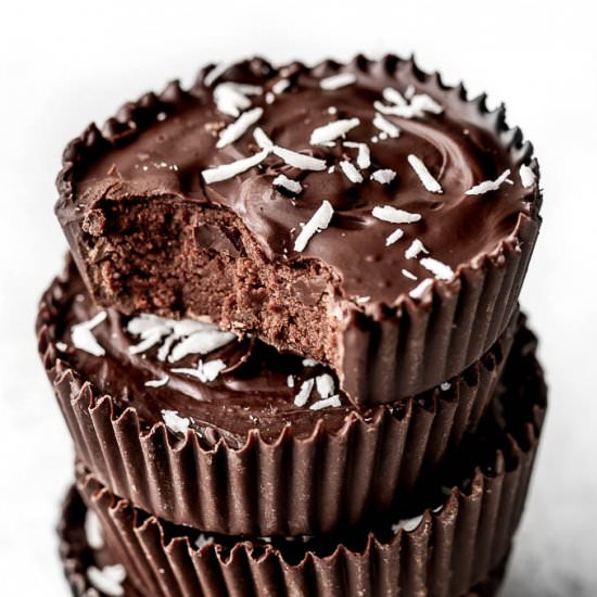 No Bake Protein Brownie Cups - Recipe photo by runningwithspoons