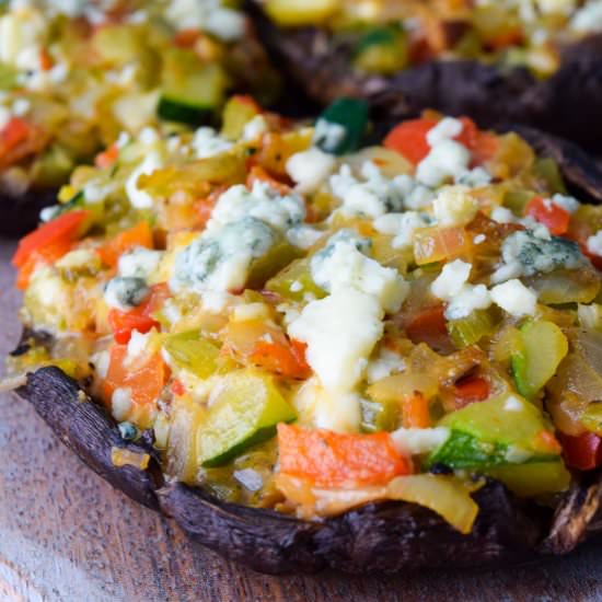 Blue Cheese Veggie Stuffed Mushroom - Recipe photo by Cuts and Crumbles