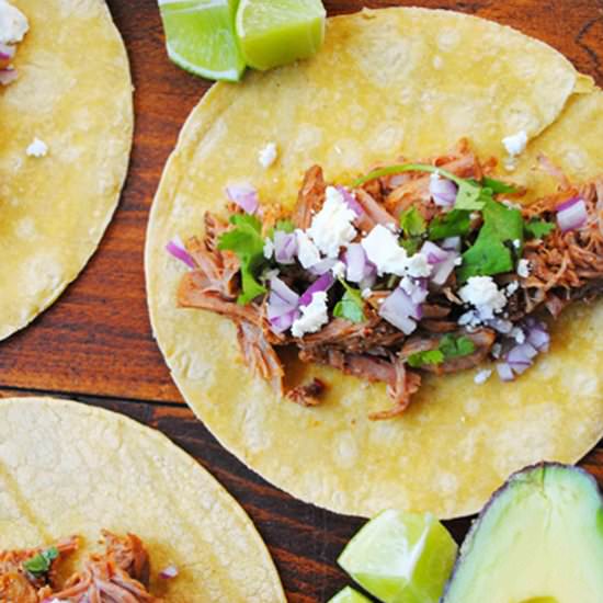 Crock Pot Prok Tacos - Recipe photo by The Anchored Kitchen
