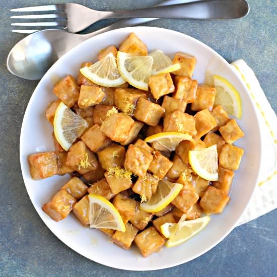 Air Fryer Lemon Tofu - Recipe photo by amykatz