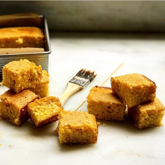 butter-honey glazed cornbread - Recipe photo by jessie sheehan bakes