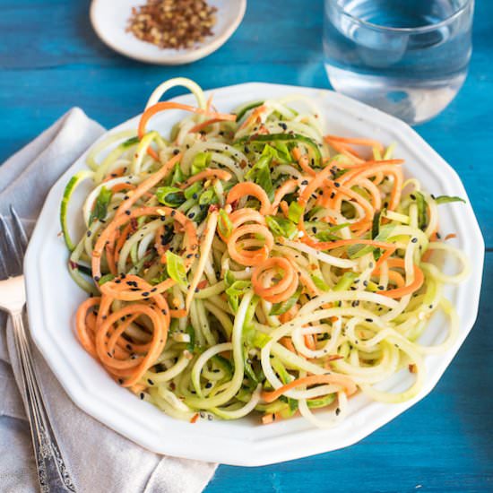 Zucchini, Carrot & Cucumber Zoodles - Recipe photo by Solluna333