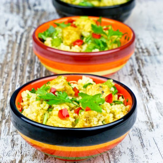 Couscous salad with spicy chicken - Recipe photo by Culinaire bagage