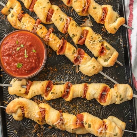 Pizza on a Stick - Recipe photo by the cookie rookie