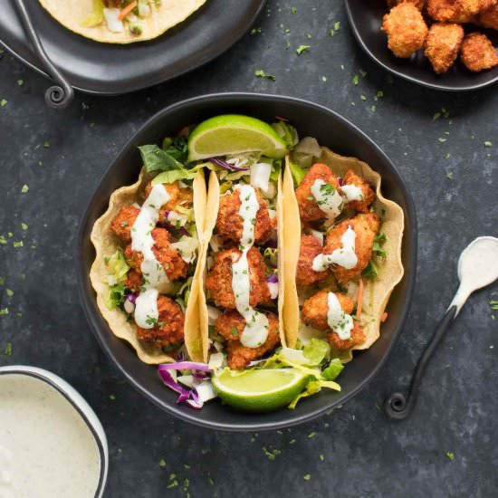 Sriracha Cauliflower Tacos - Recipe photo by craveveggies