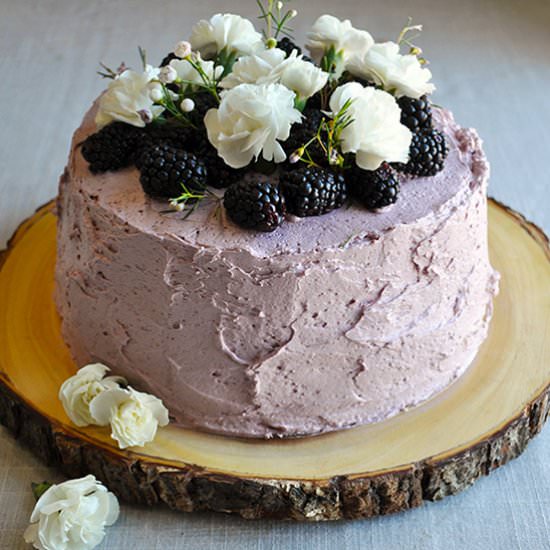 Lemon Blackberry Layer Cake - Recipe photo by BatterandDough