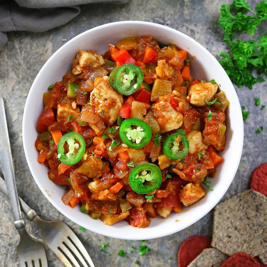 Mango Chicken Veggie Skillet Saute - Recipe photo by SavorySpin
