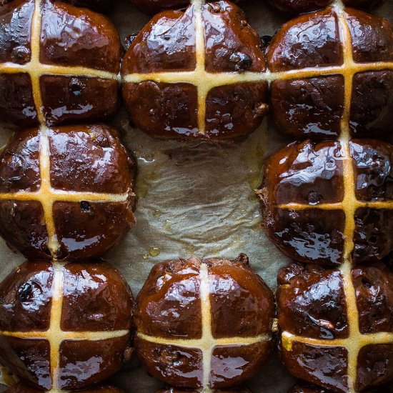 Chocolate Orange Hot Cross Buns - Recipe photo by Domestic Gothess
