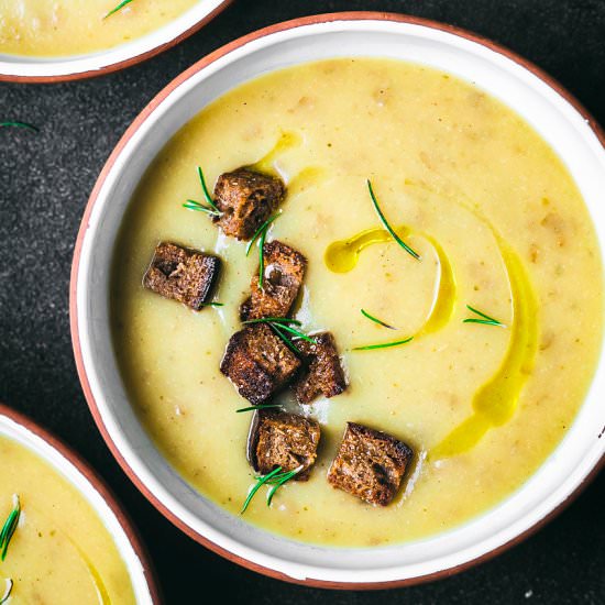 Creamy Cauliflower Potato Soup - Recipe photo by occasionallyeggs
