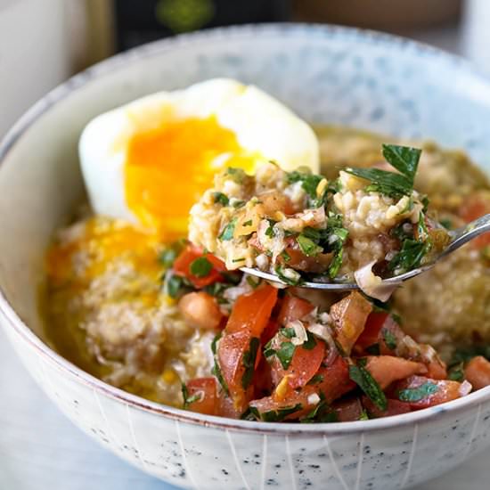 Harissa Spiced Moroccan Oatmeal - Recipe photo by misspickledplum