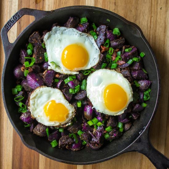 Purple Potato Breakfast Skillet - Recipe photo by AWickedWhisk