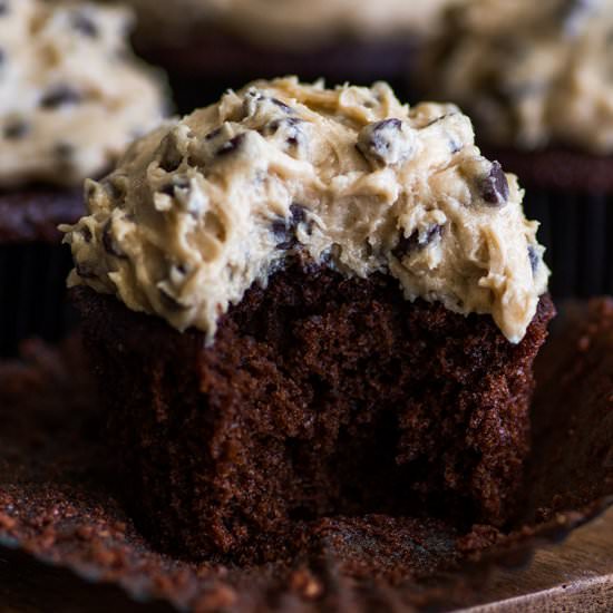 Chocolate Cookie Dough Cupcakes - Recipe photo by BakingMischief