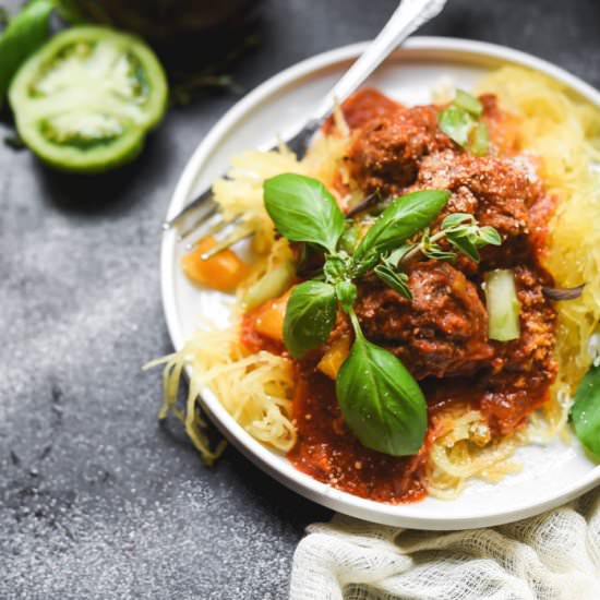Heirloom Tomato Marinara Meatballs - Recipe photo by Gringalicious