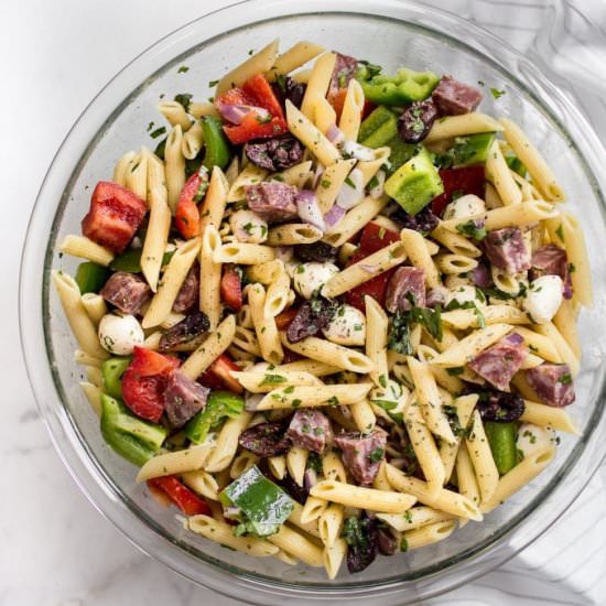 Easy Italian Pasta Salad - Recipe photo by saltandlavender