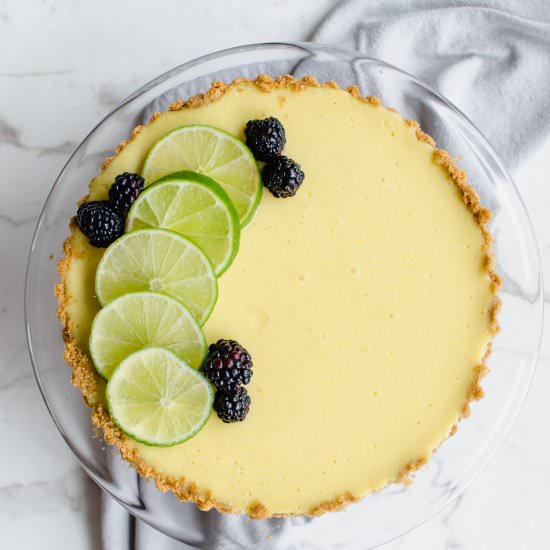 Fresh Lime Tart w/ Blackberry Sauce - Recipe photo by SweetCayenne