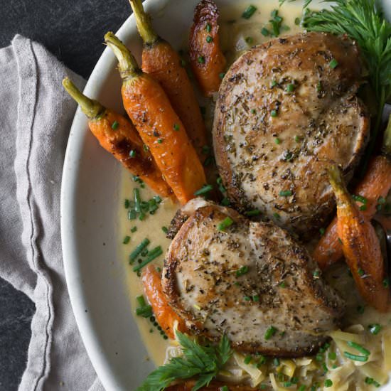 Pheasant Dijon & Roasted Carrots - Recipe photo by Wild and Whole