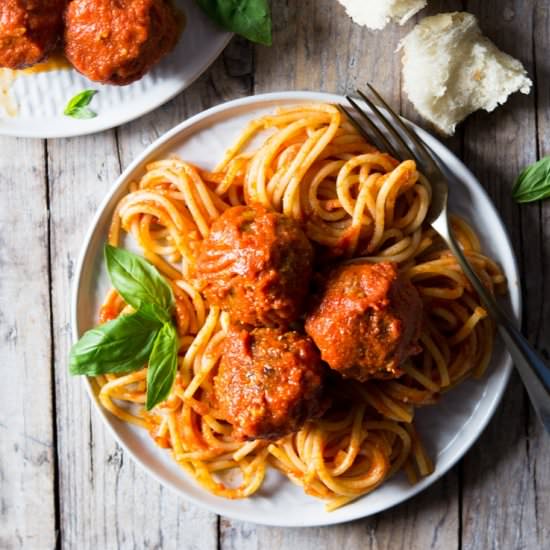 Mozzarella stuffed meatballs - Recipe photo by Inside the rustic kitchen