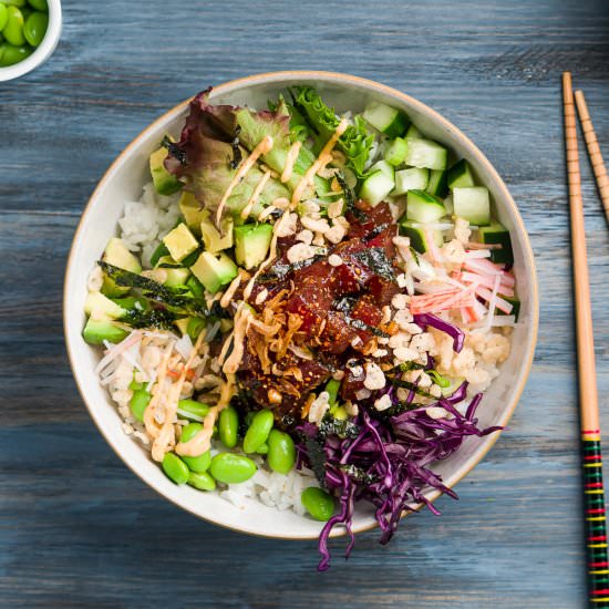 Tuna Poke Bowl - Recipe photo by Charlene Chan
