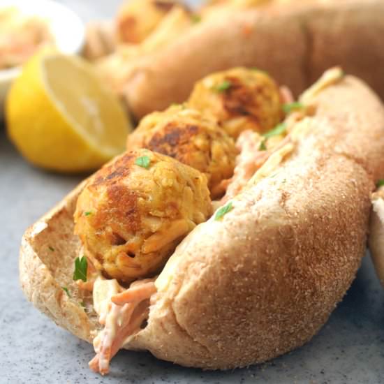 Tuna Meatball Poboy Sandwiches - Recipe photo by alisonsallspice