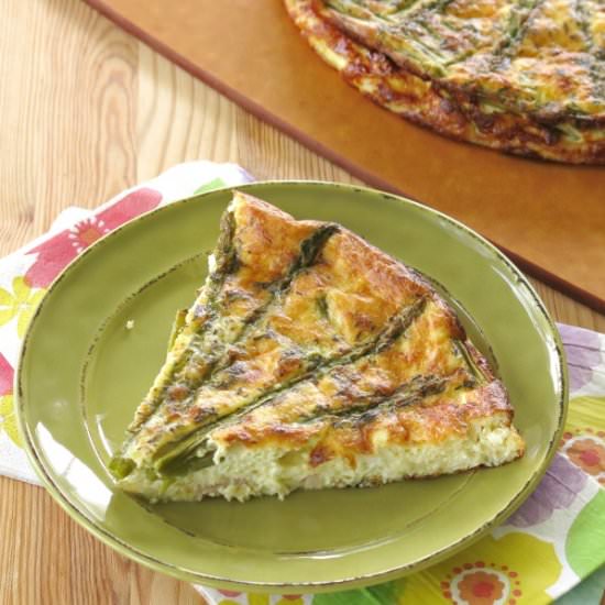 Crustless Asparagus Quiche - Recipe photo by DinnerMom