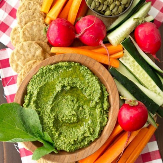 RADISH GREENS PESTO - Recipe photo by ACleanBake