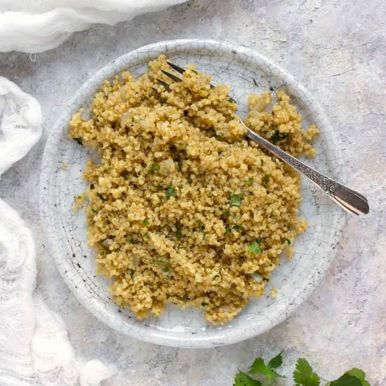 Instant Pot Lemongrass Quinoa - Recipe photo by craveveggies
