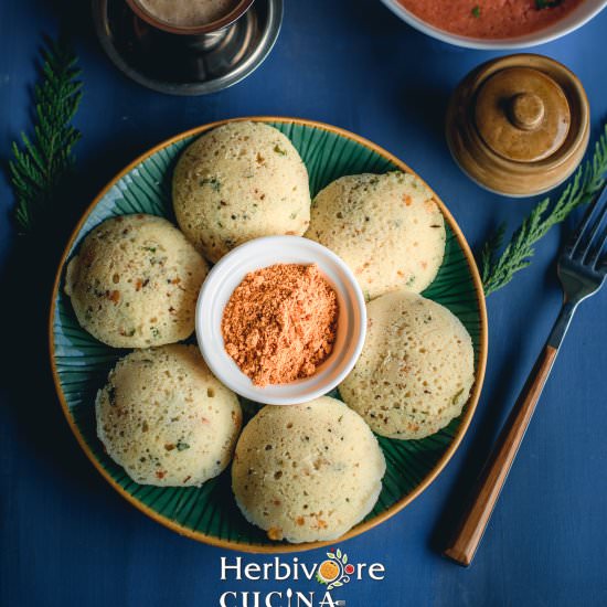 Instant Rava Idli | Semolina Cakes - Recipe photo by Herbivore Cucina