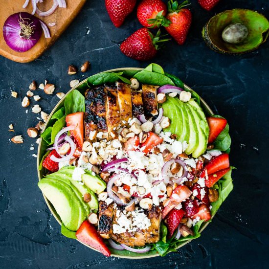 Strawberry & Avocado Chicken Salad - Recipe photo by Blondelish.com