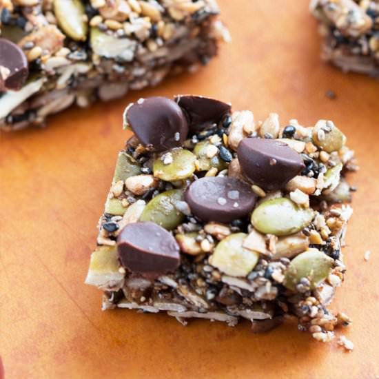 Sweet & Savory seed squares - Recipe photo by Chickfoodtv