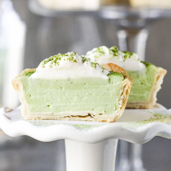 Matcha White Chocolate Pie - Recipe photo by dessertswithbenefits