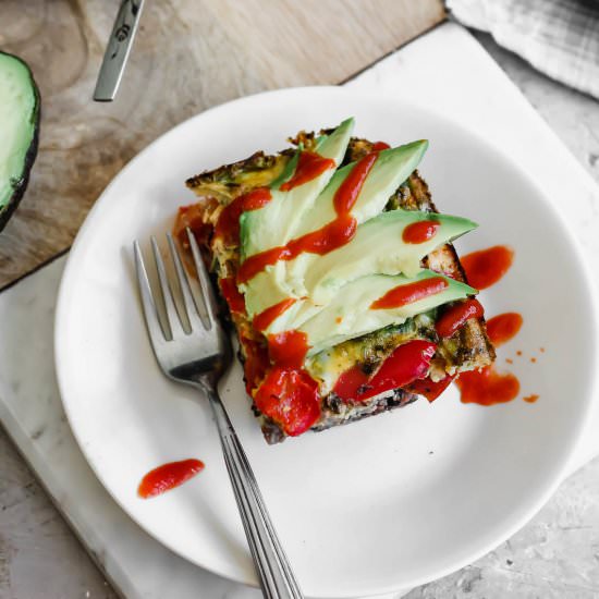 Tex Mex Egg Bake w/Black Bean Crust - Recipe photo by getwellwithem