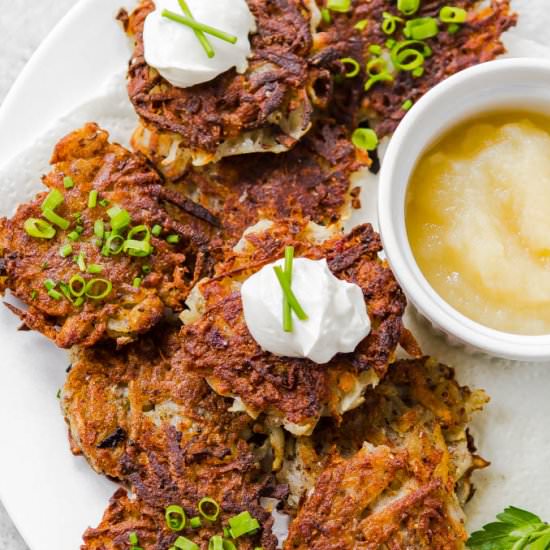 POTATO LATKES - Recipe photo by ACleanBake