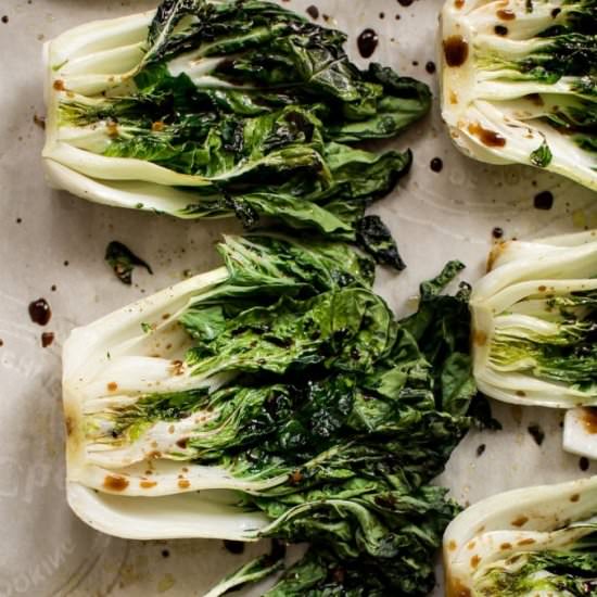 Easy Roasted Baby Bok Choy - Recipe photo by saltandlavender