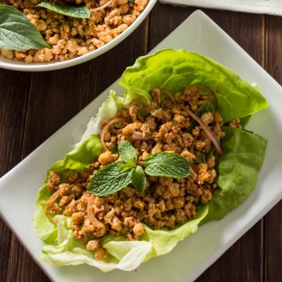 Thai Larb Salad - Recipe photo by wokandskillet