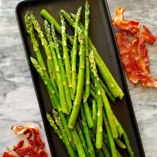 Bacon Flavored Asparagus - Recipe photo by Messy Cutting Board