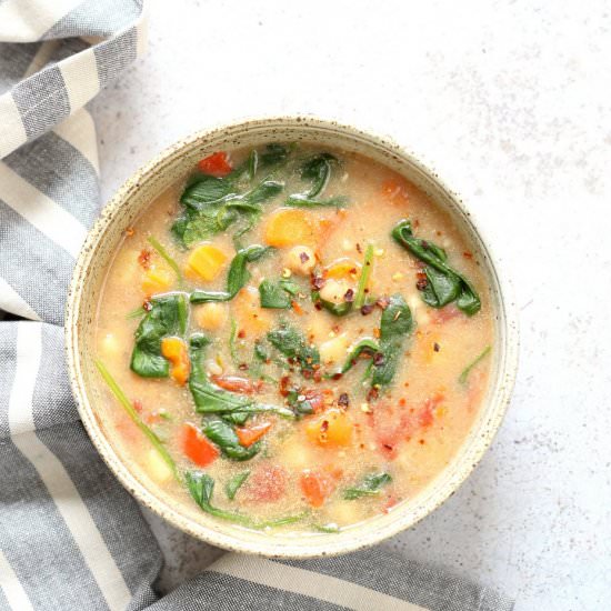 VEGGIE CHICKPEA POTATO SOUP - Recipe photo by richa